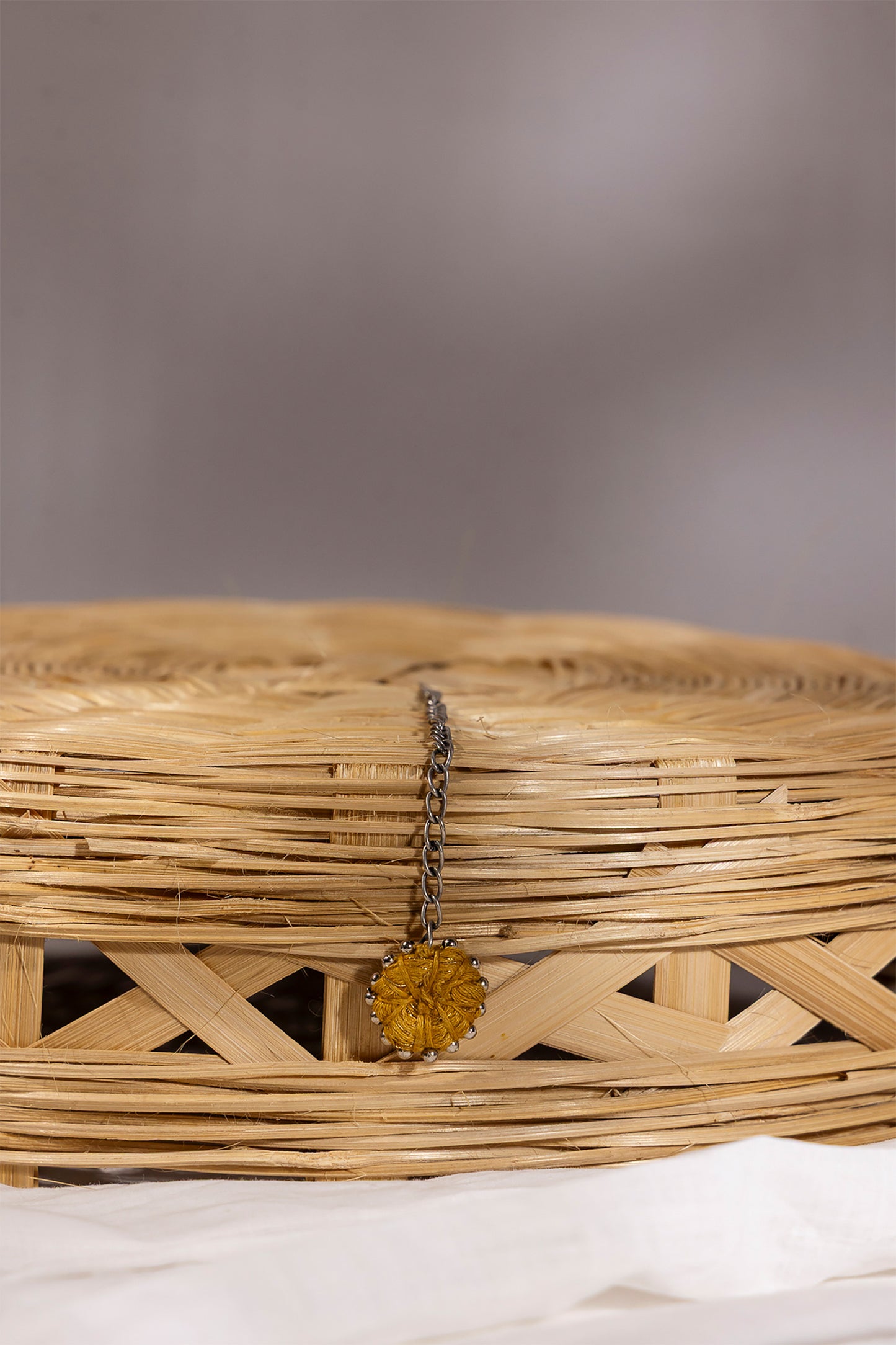 Yellow Sun Thread Ball Maang Tikka
