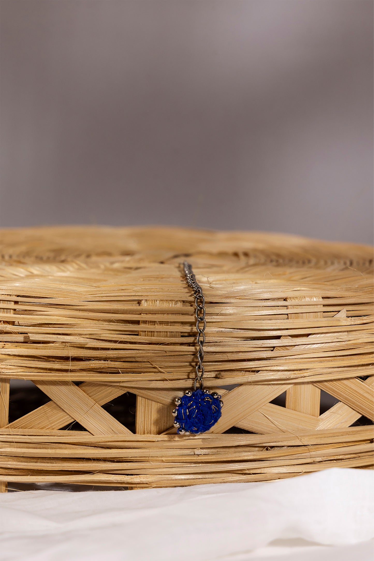 Blue Sun Thread Ball Maang Tikka
