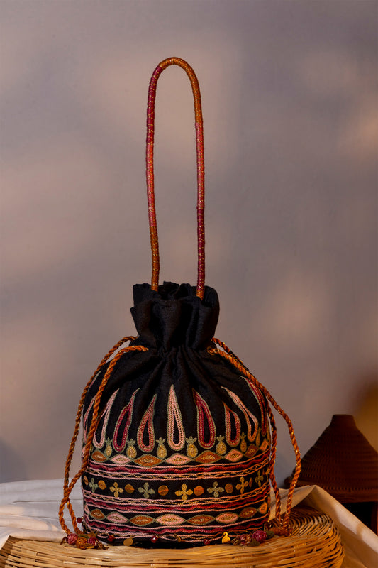 Black Kutchi Festiv Potli Bag
