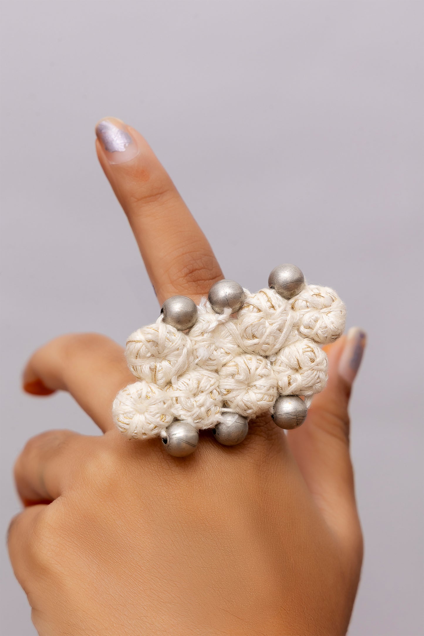 Ivory Thread Ball Ring