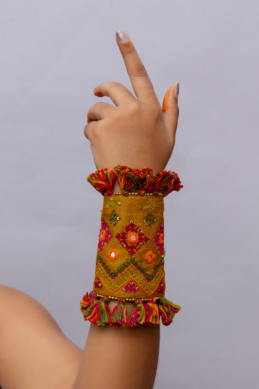 Mustard Multi Rabari Handcuff