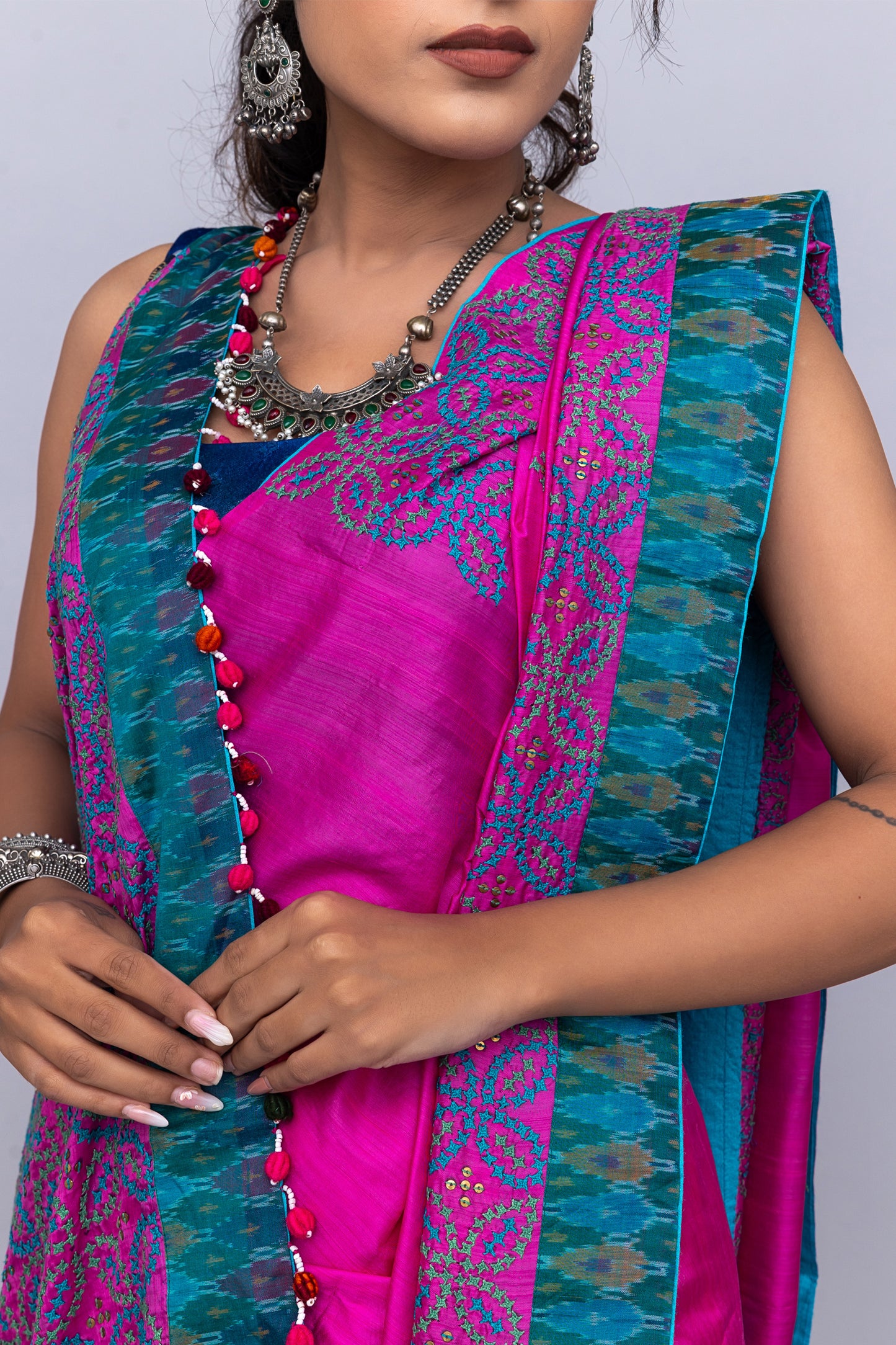 Rani Pink Satin Silk Saree – Timeless Craftsmanship & Vibrant Elegance