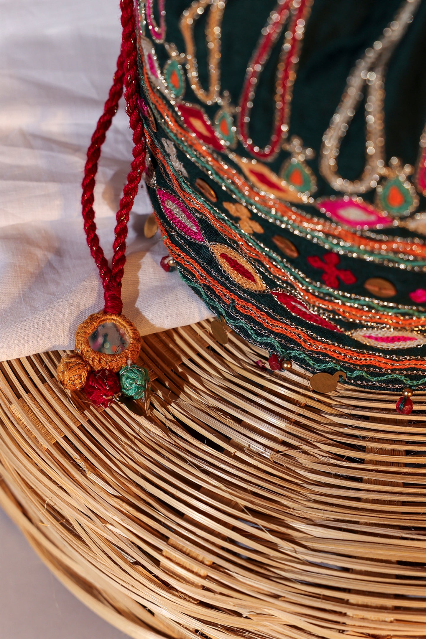 Green Kutchi Festiv Potli Bag