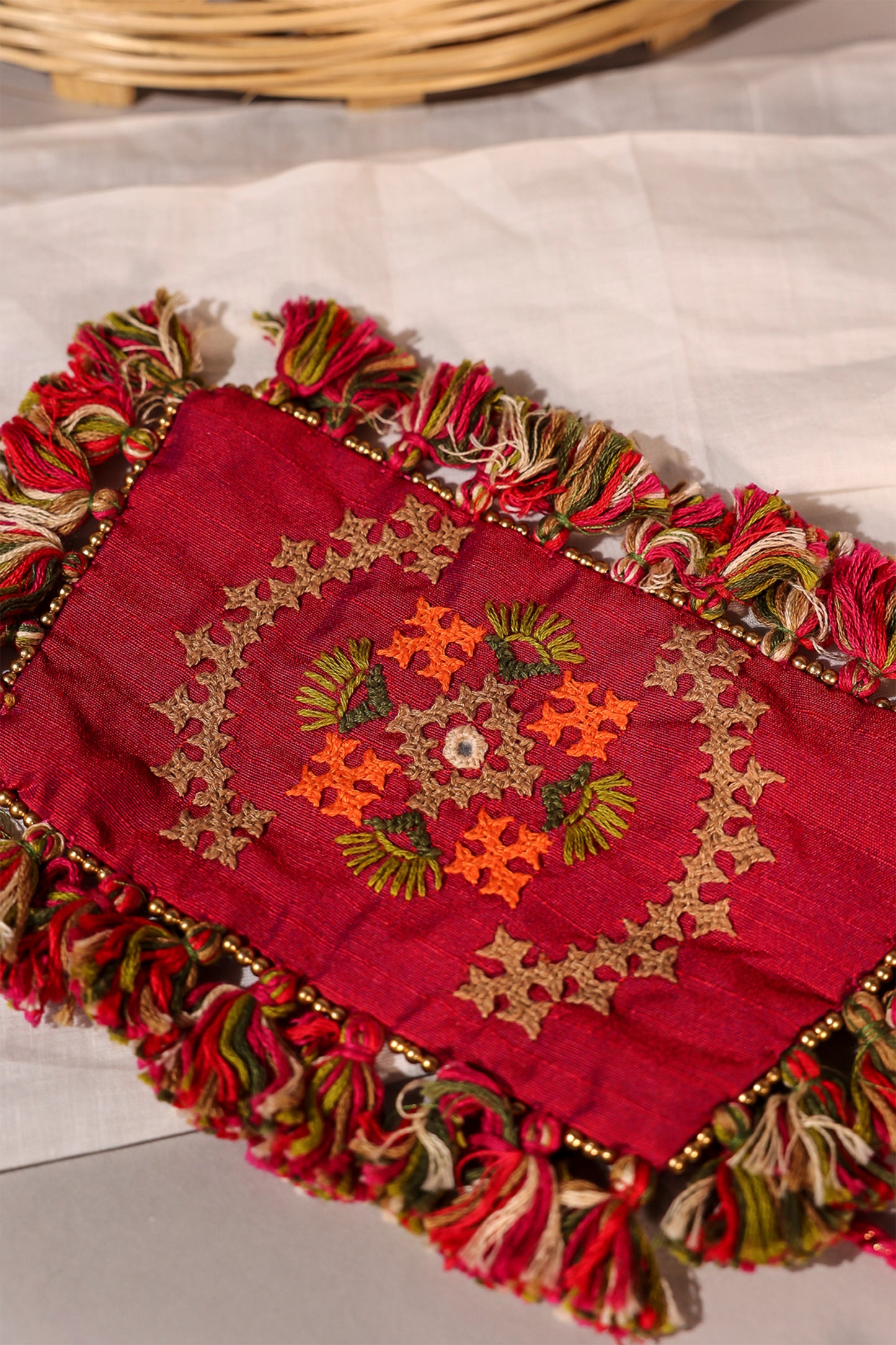 Pink Rabari Motif Handcuff