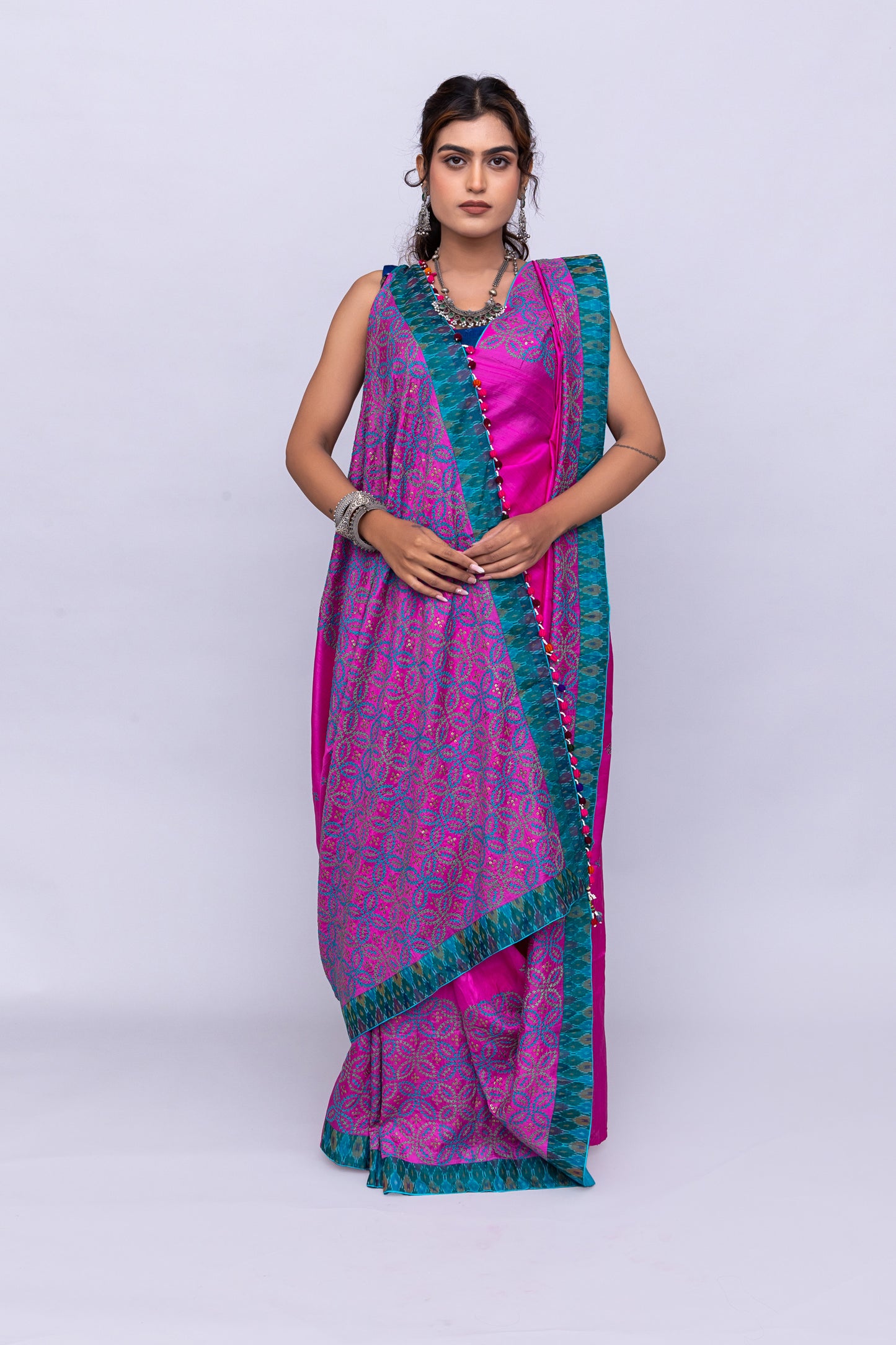 Rani Pink Satin Silk Saree – Timeless Craftsmanship & Vibrant Elegance