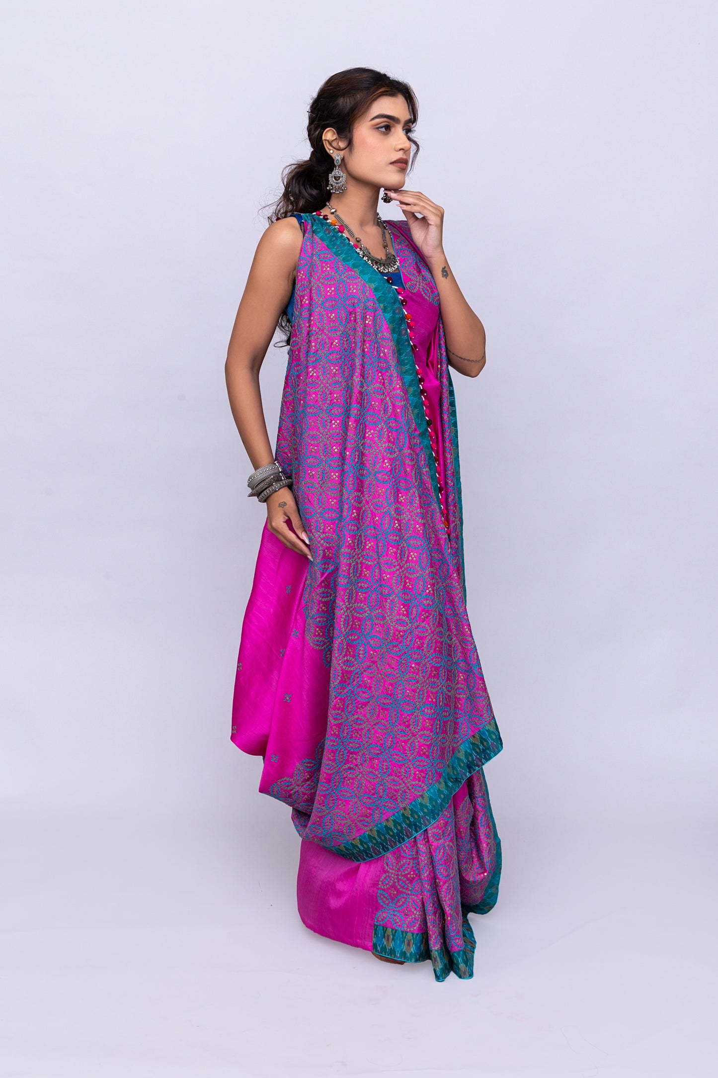 Rani Pink Satin Silk Saree – Timeless Craftsmanship & Vibrant Elegance