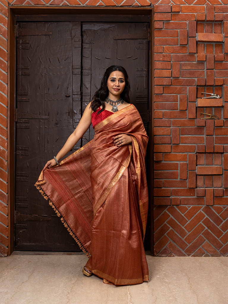 Handwoven Tussar Silk Saree