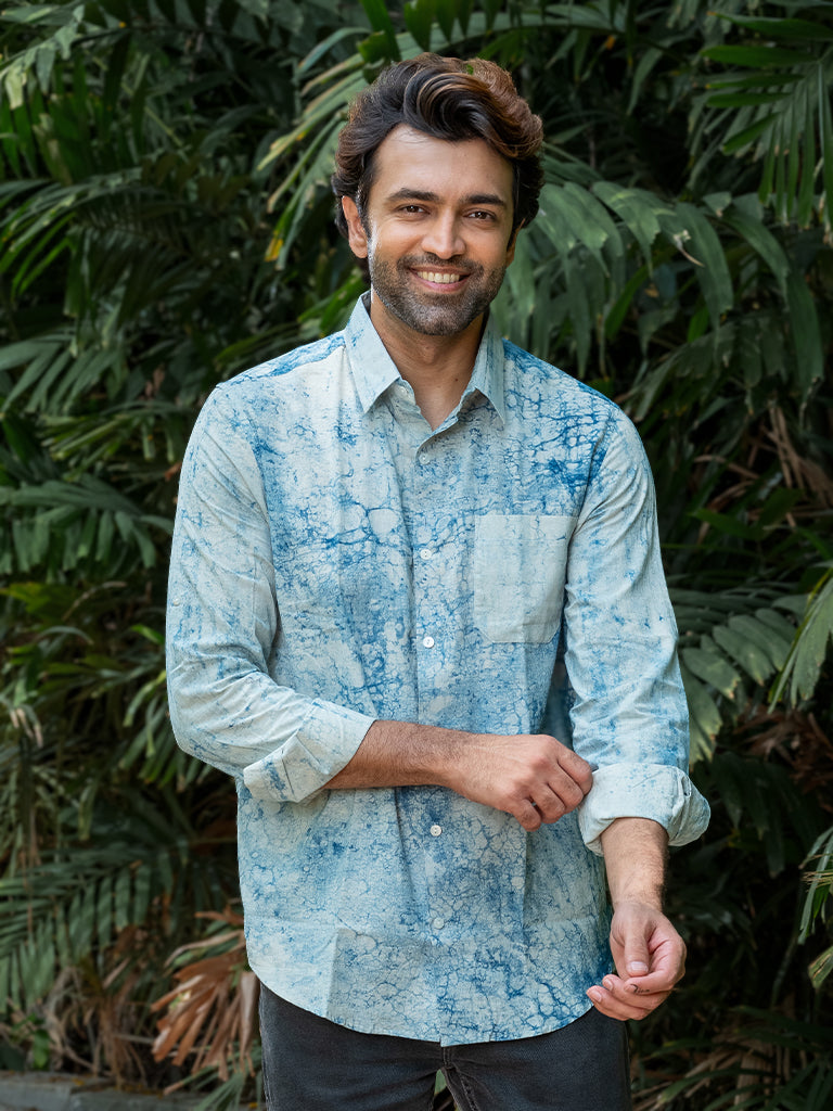 Blue Marbel Bagru Block Print Shirt