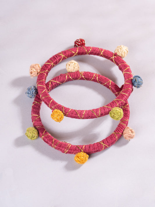 Maroon Thread Bangles