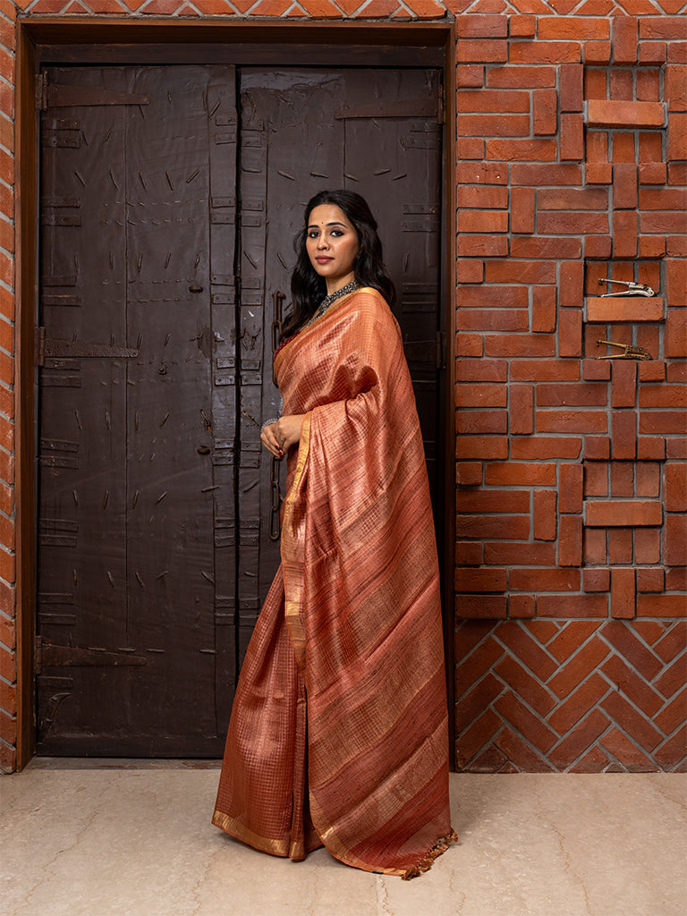 Handwoven Tussar Silk Saree