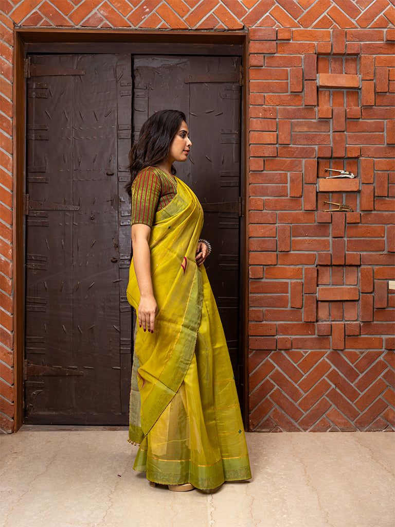 Aari Hand-Embroidered Chanderi Saree