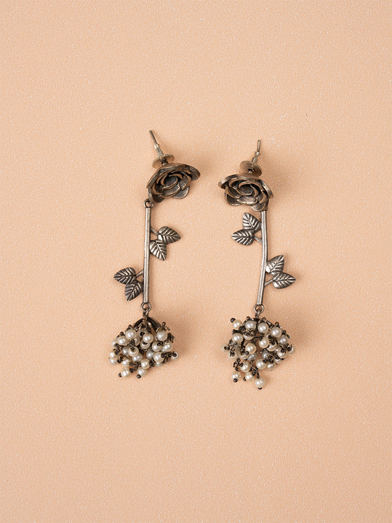 Rosette Oxidised Earring