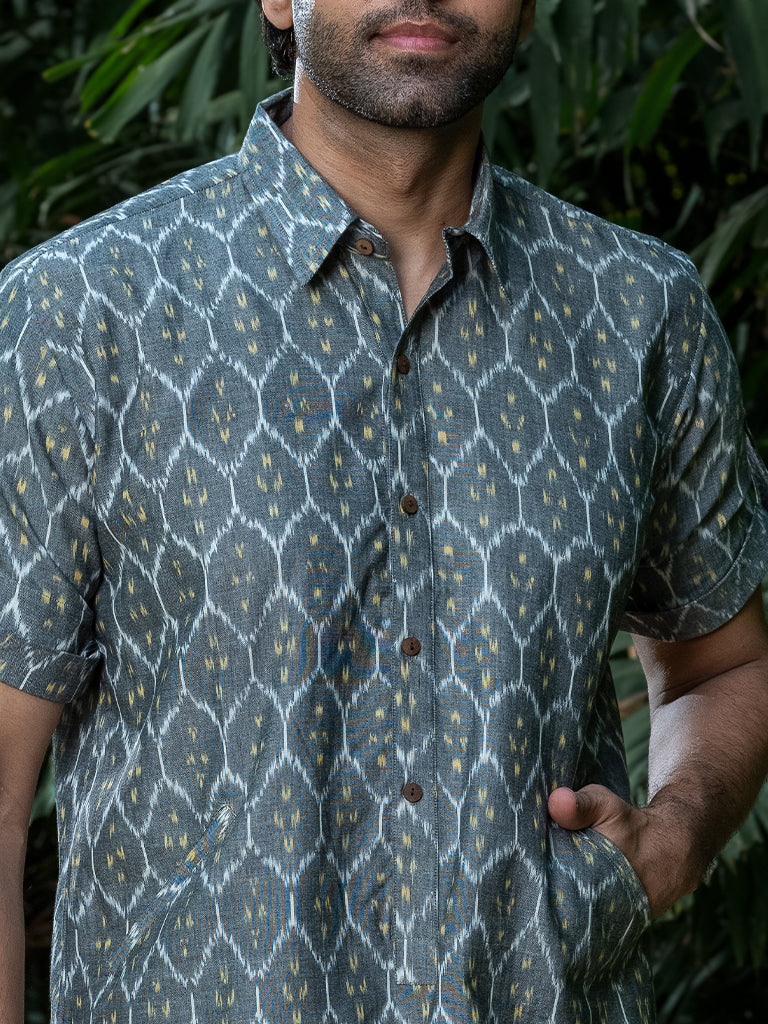 All-over Ikkat Print Handwoven Kurta