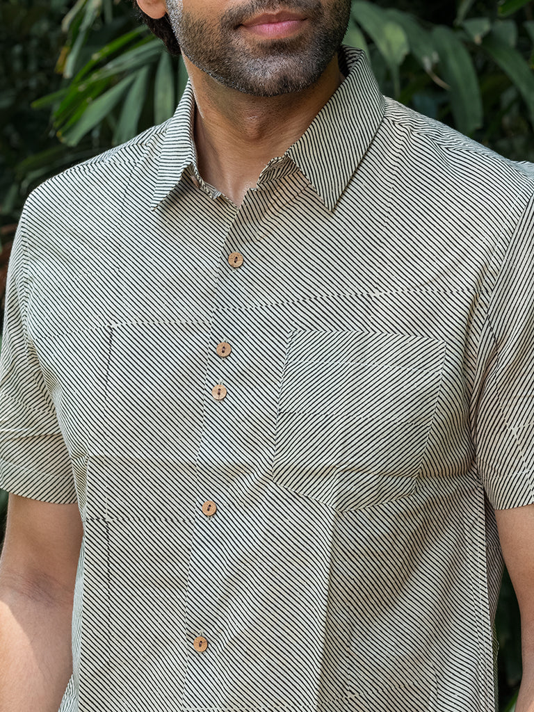 Striped Bagru Block Print Shirt