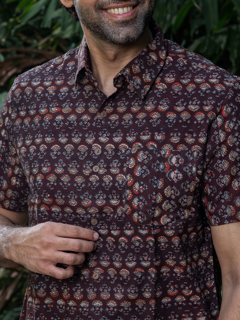 Bagru Block Print Contemporary Shirt