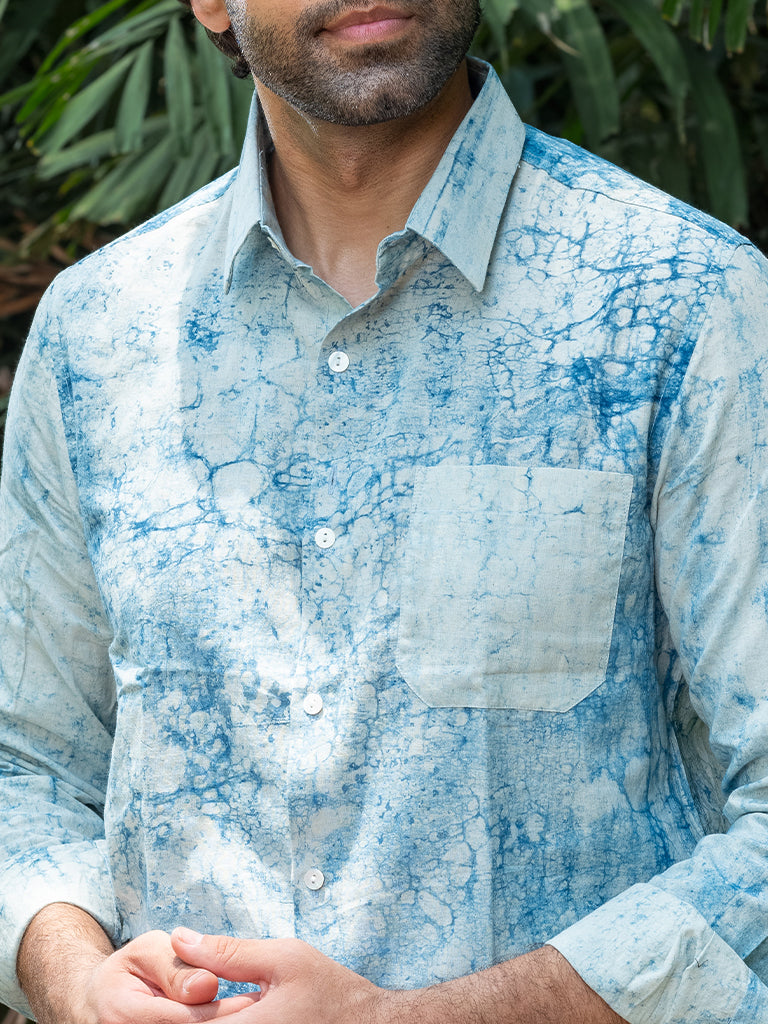 Blue Marbel Bagru Block Print Shirt