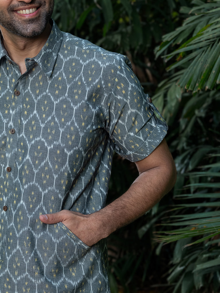 All-over Ikkat Print Handwoven Kurta