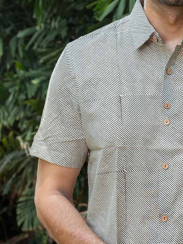 Striped Bagru Block Print Shirt