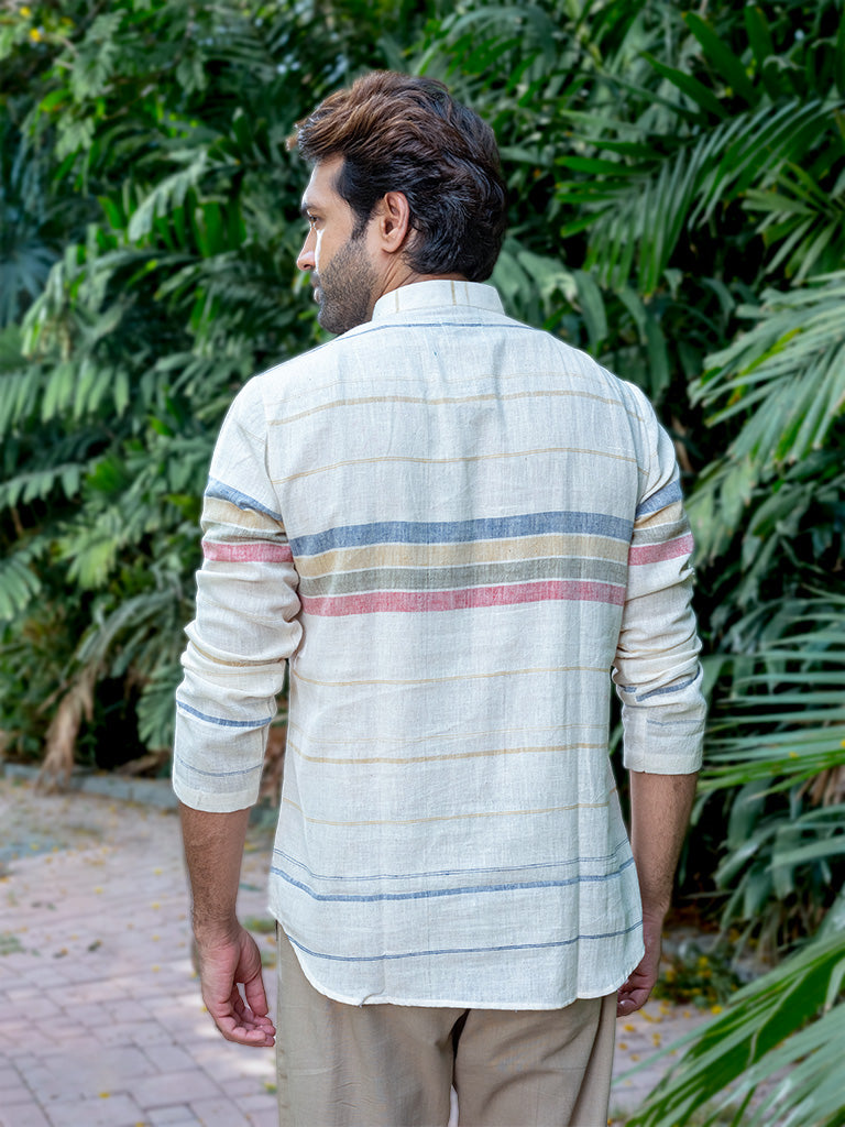 Multi-colour Handwoven Short Kurta