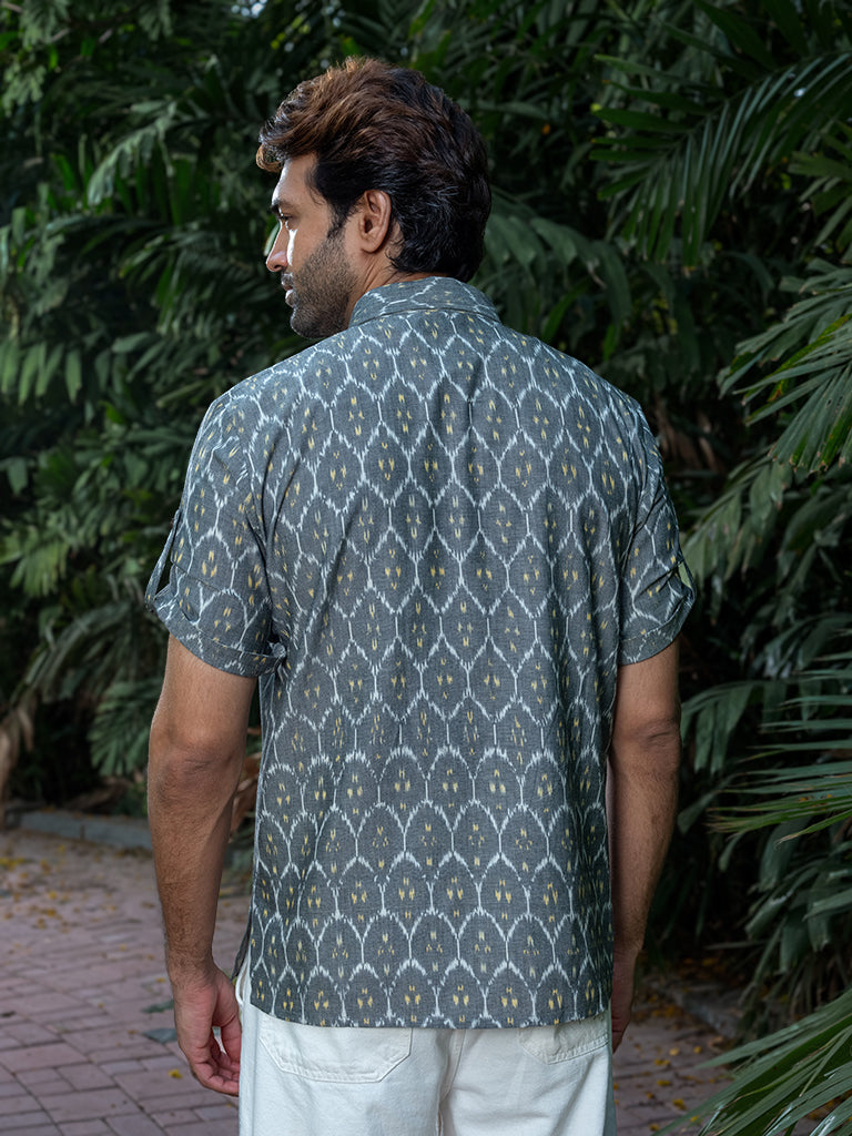 All-over Ikkat Print Handwoven Kurta