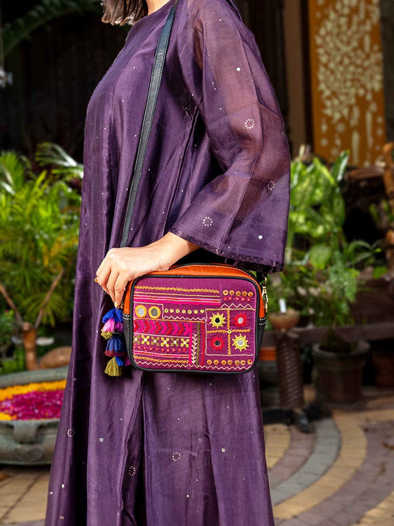 Rectangular Banjara Mirror Sling Bag
