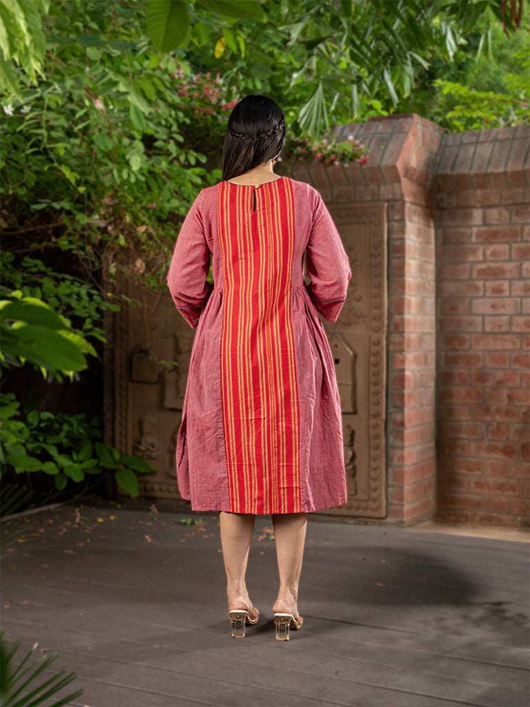 Dress With Hand Embroidery and Karnataka Weave
