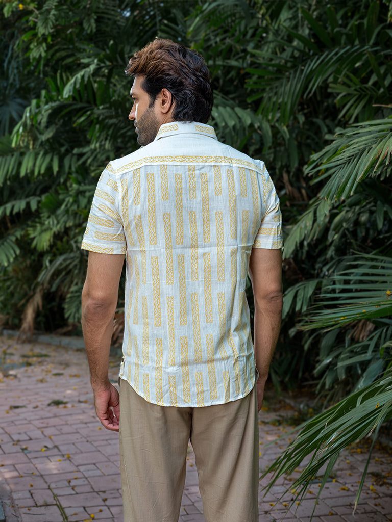 Hand-Block Printed Khadi Shirt