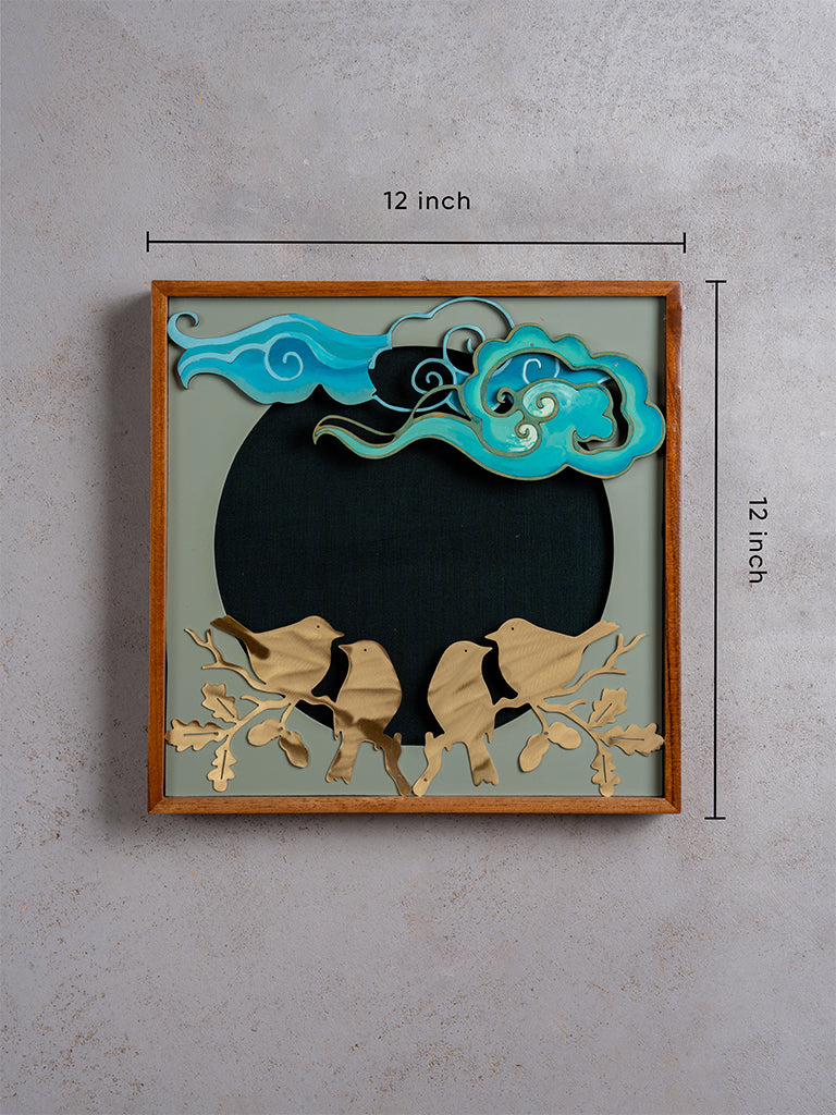 Metal Bird Composition Wall Frame