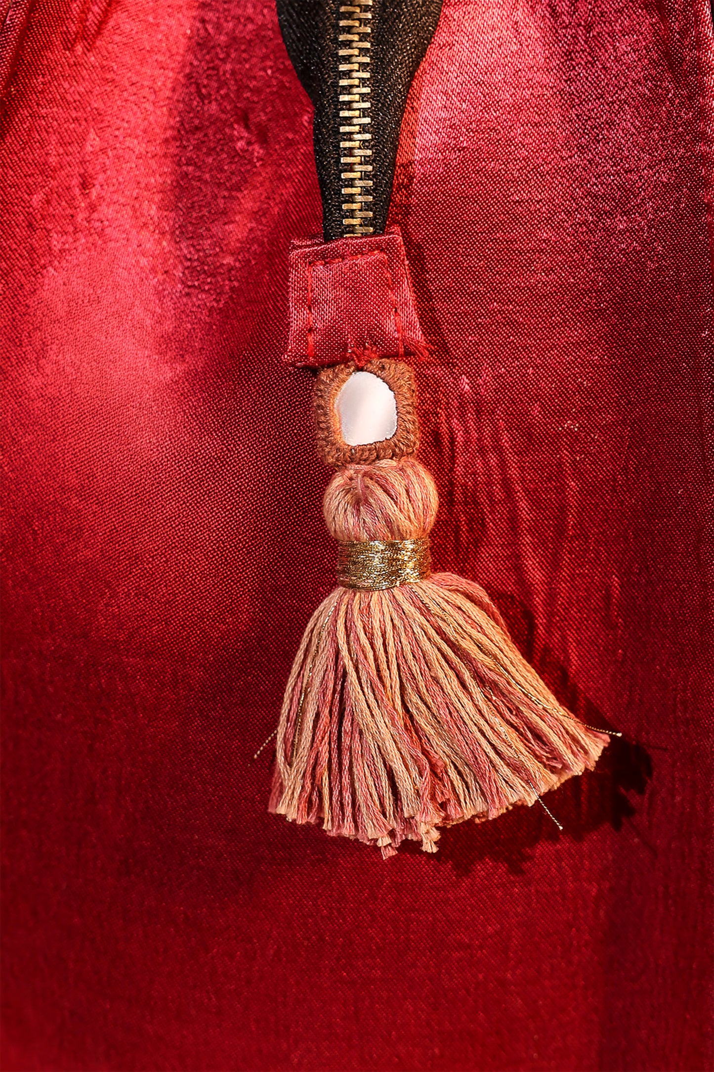 Floral Applique Marron Tote Bag