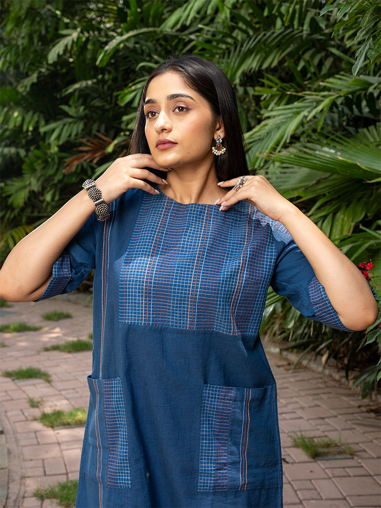 Blue Tunic With Hand Work
