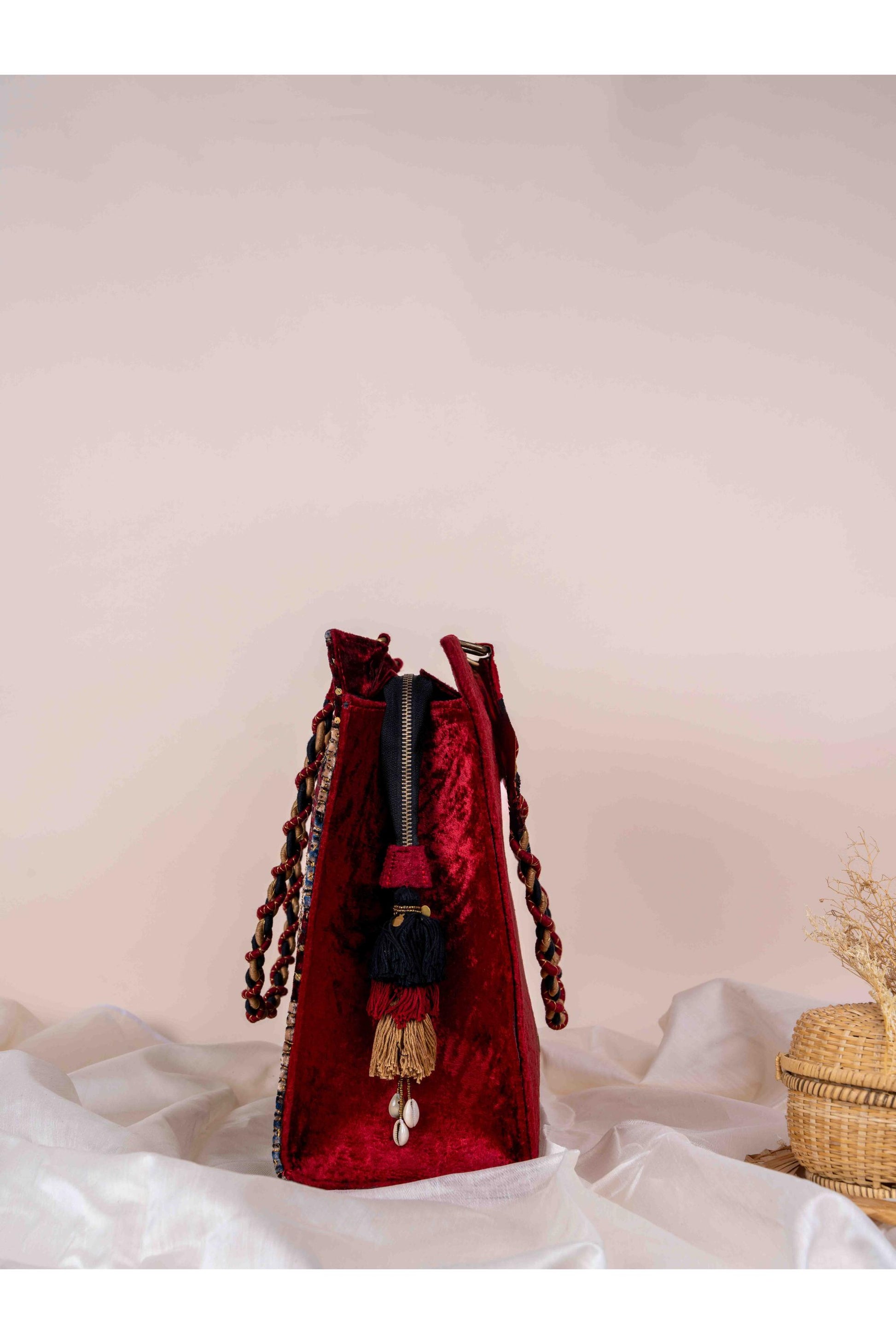 Geometric Waves Ajrakh Tote Bag