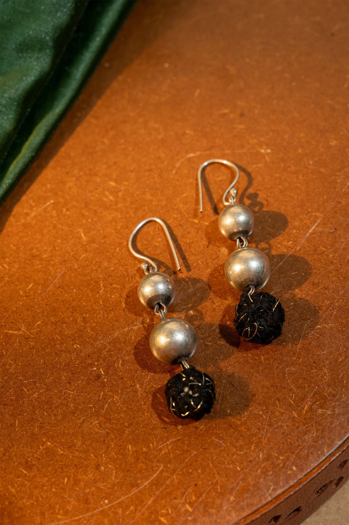 Black Oxidised Thread Ball Dangler