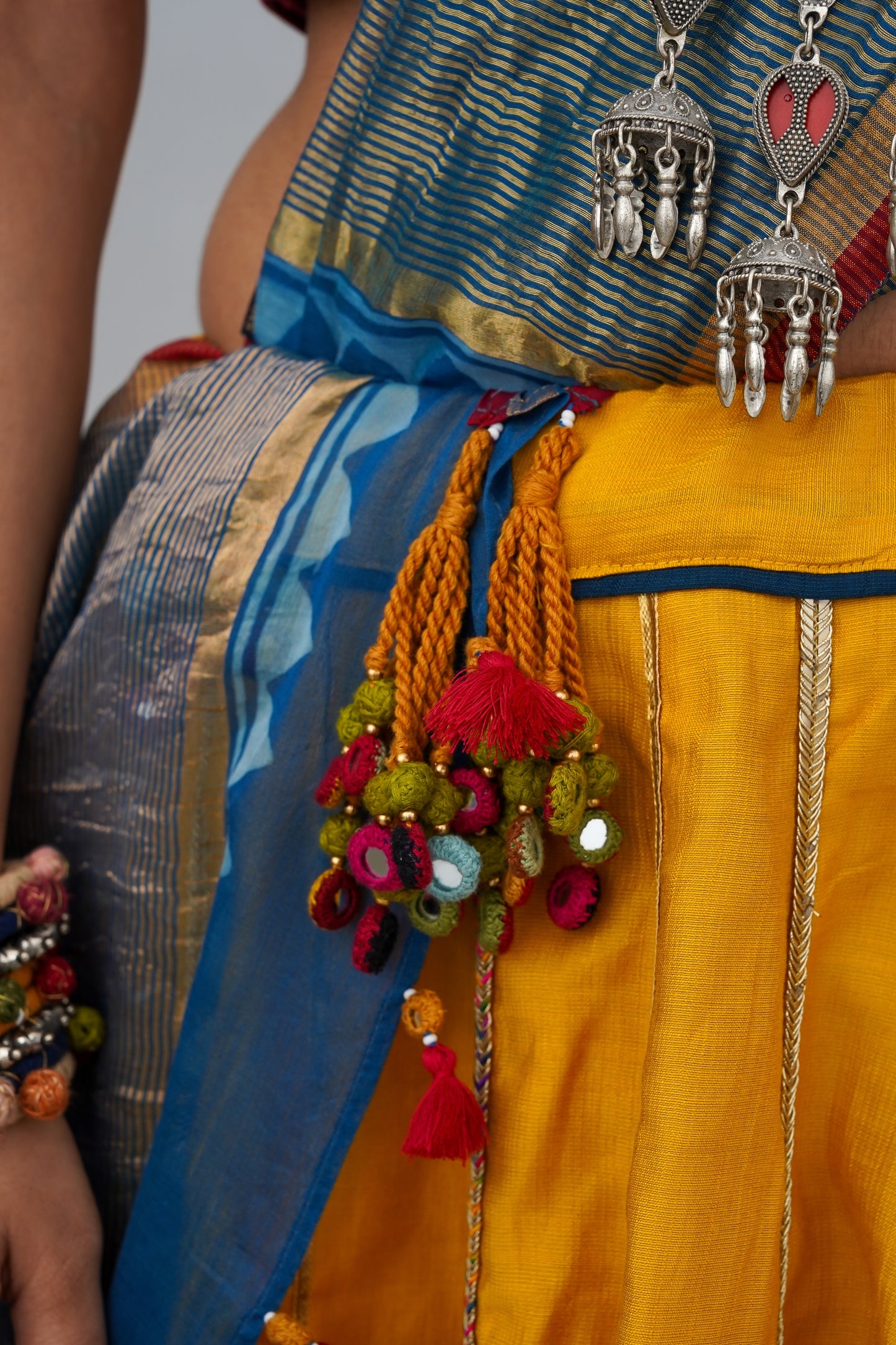 Yellow Slub Silk Chanderi Lehenga – Classic Navratri Chaniya