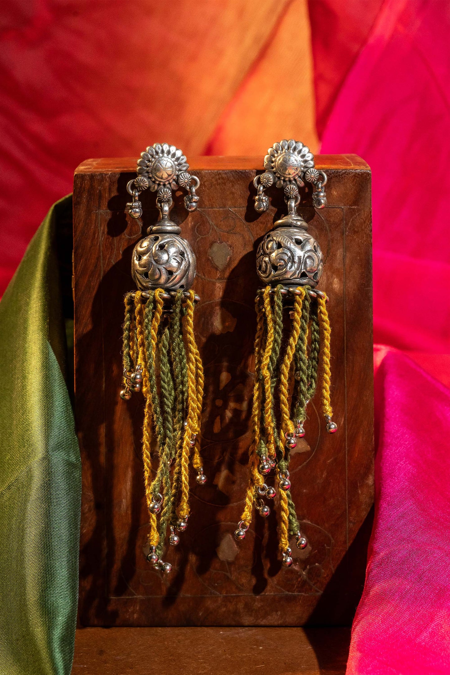 Green Twisted Thread Jhumki