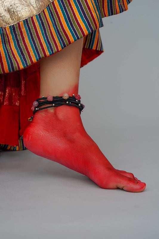 Black Multi-Layered Anklet