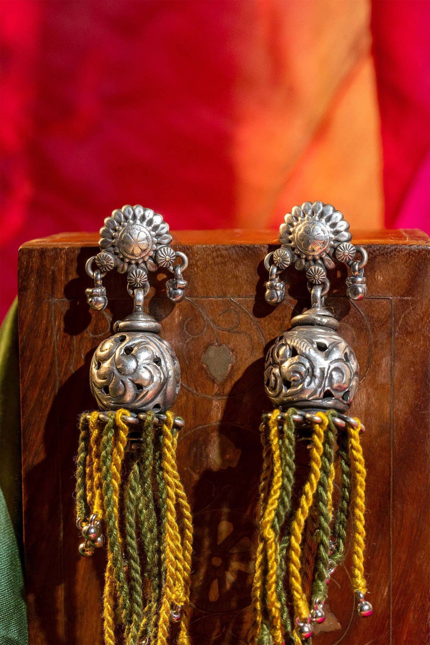 Green Twisted Thread Jhumki
