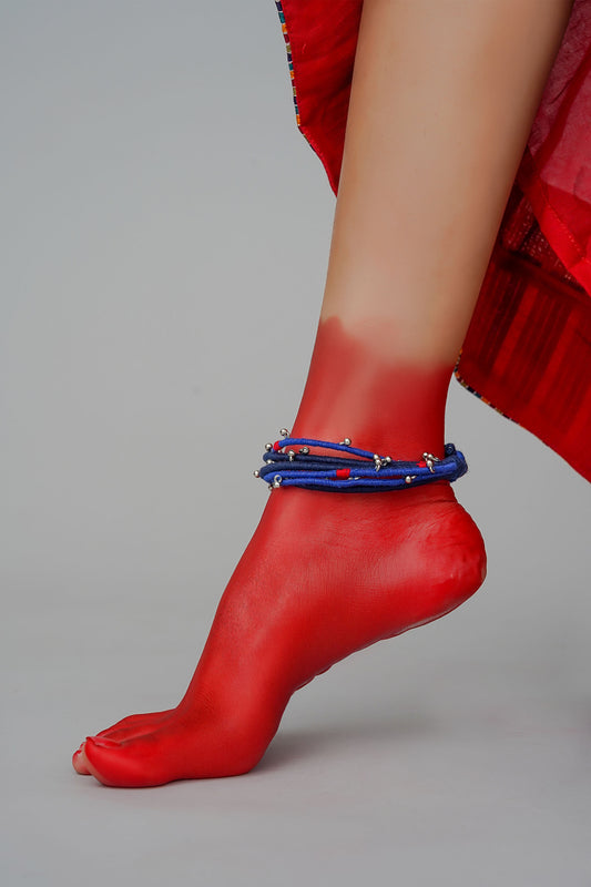 Blue Multi-Layered Anklet