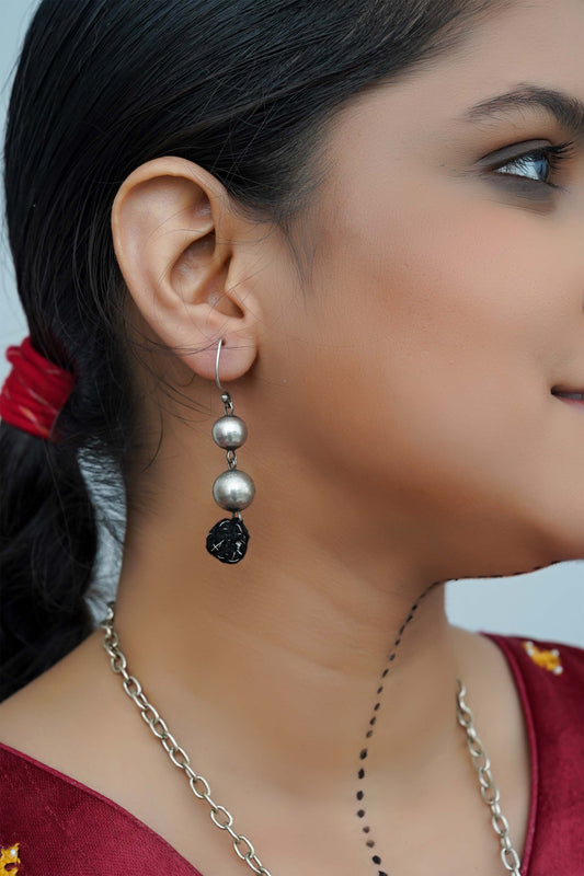 Black Oxidised Thread Ball Dangler