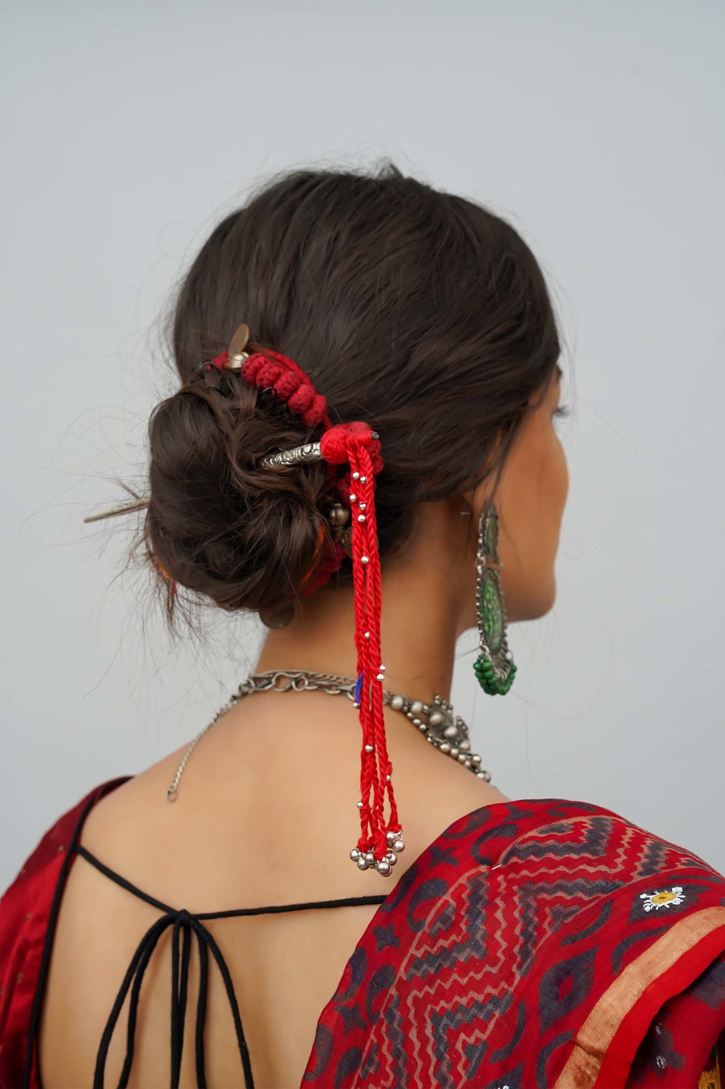 Red String Hair Stick