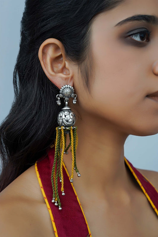 Green Twisted Thread Jhumki