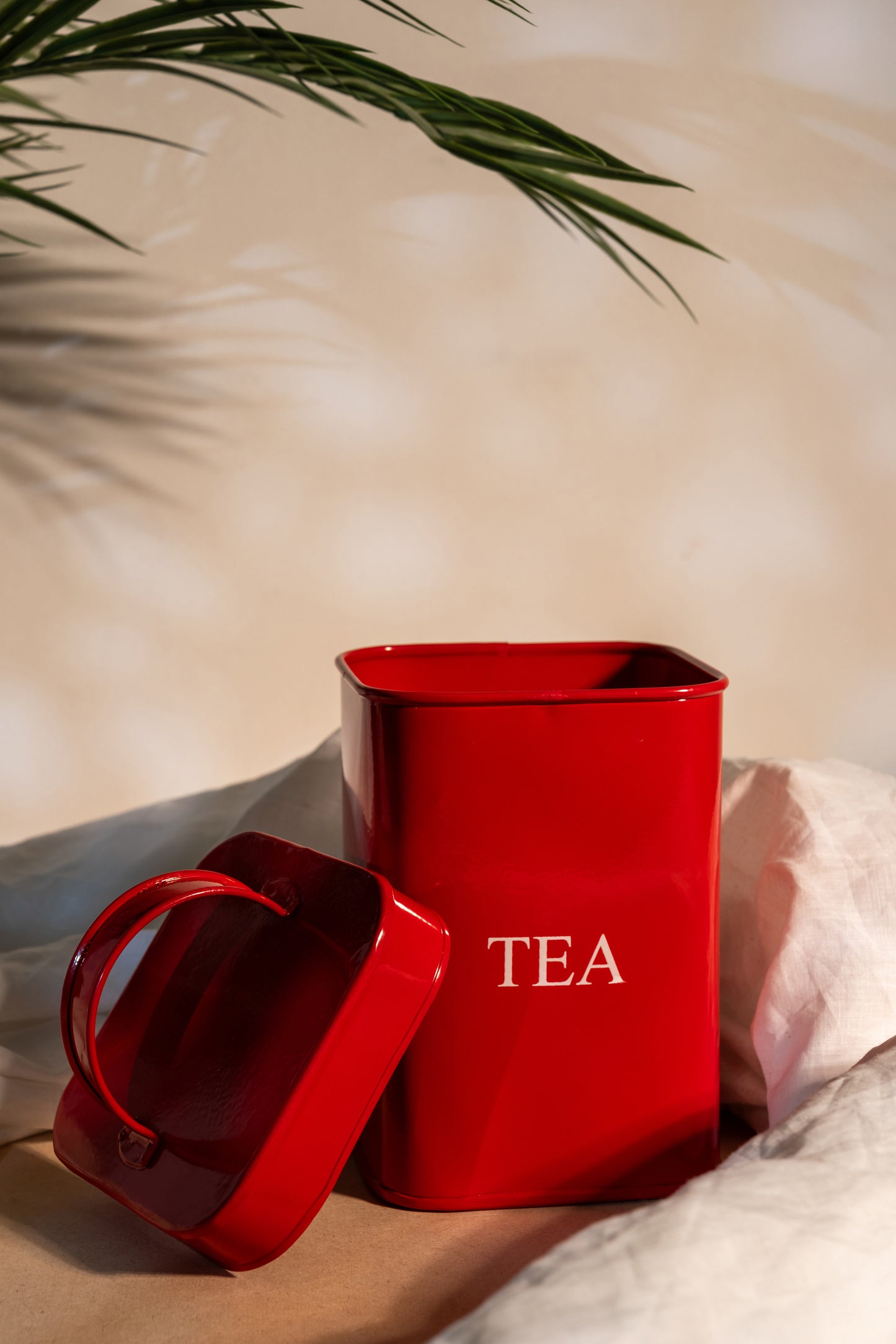 Red Aluminum Tea Box