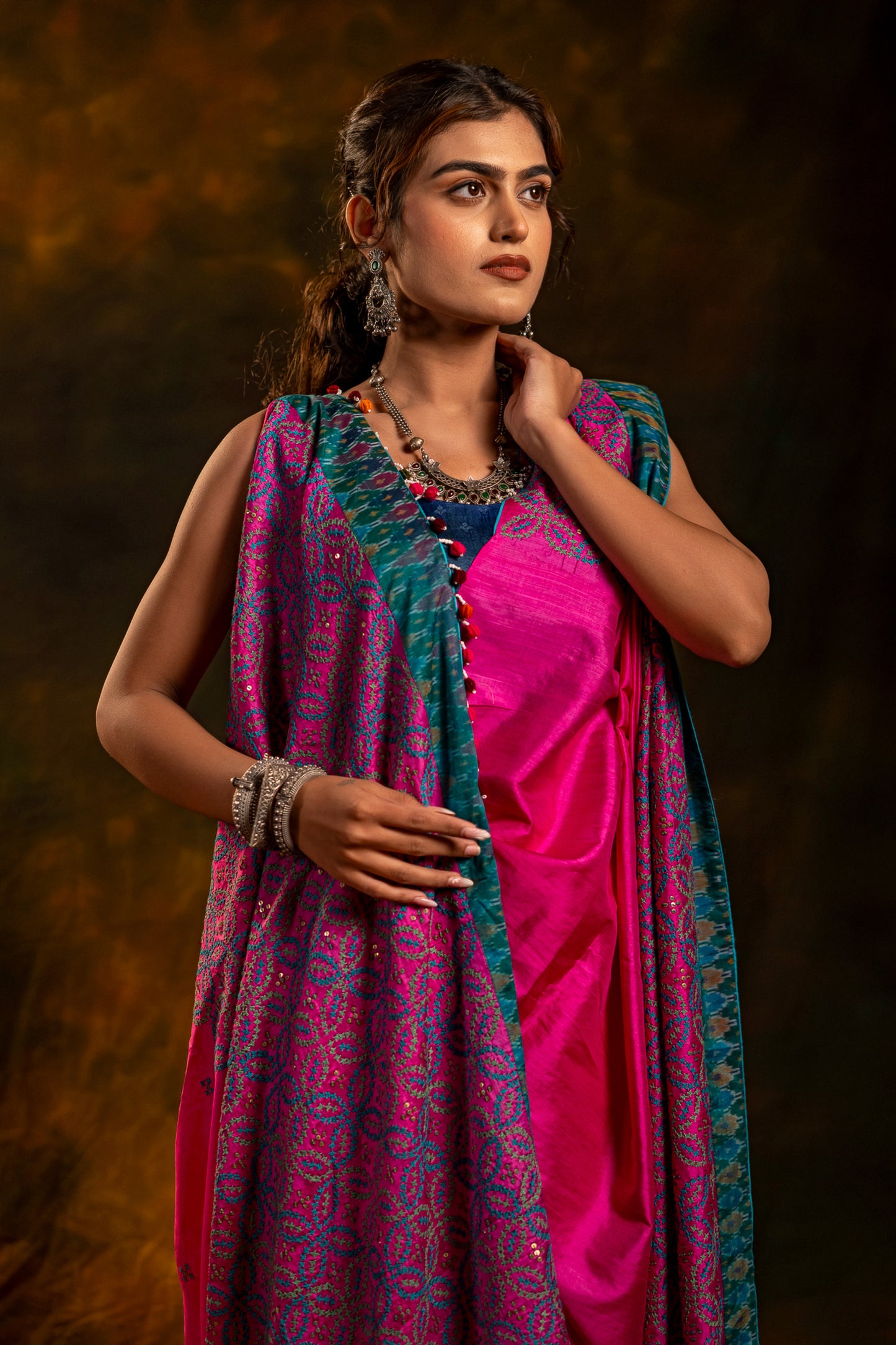 Rani Pink Satin Silk Saree – Timeless Craftsmanship & Vibrant Elegance