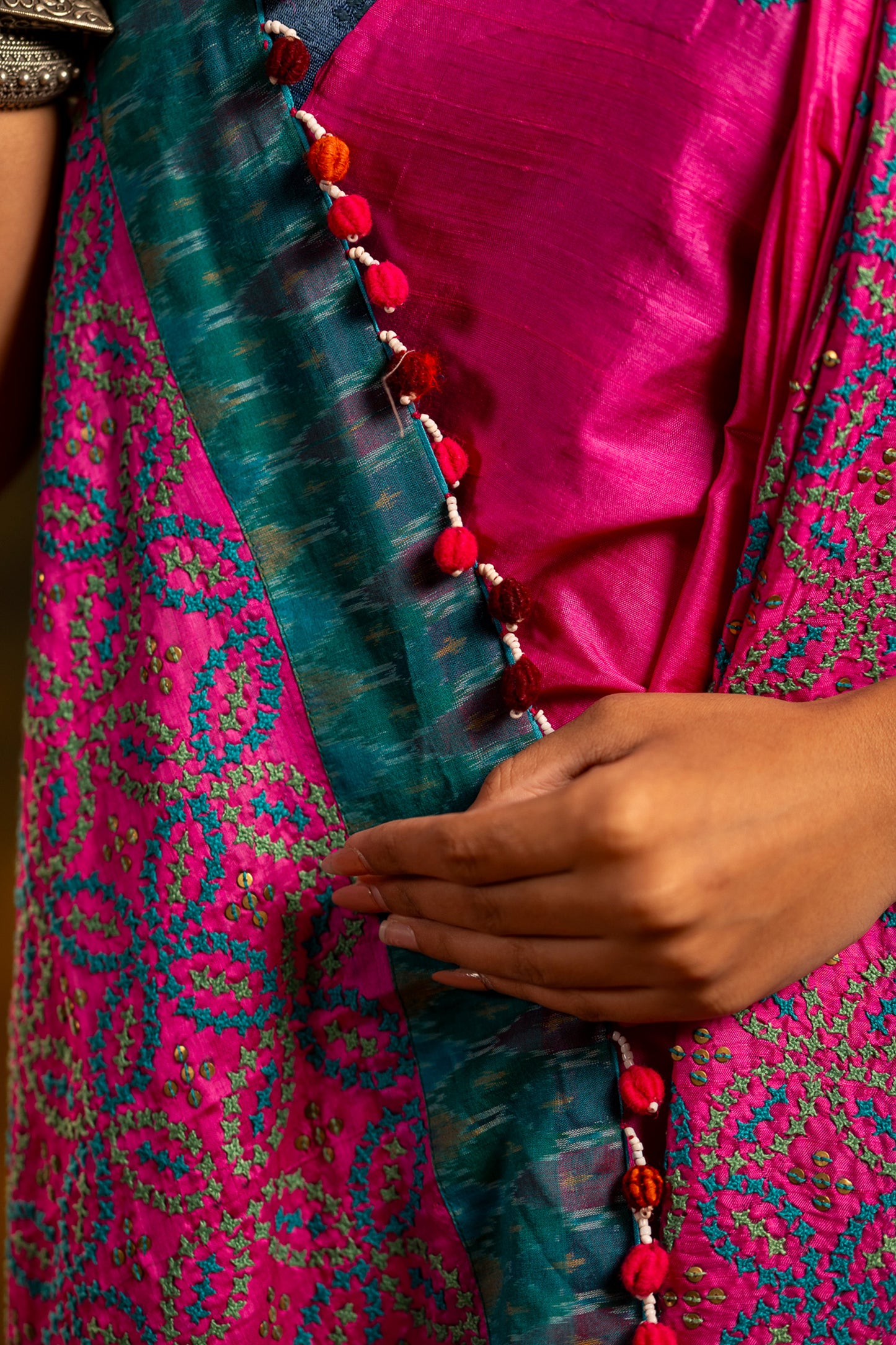 Rani Pink Satin Silk Saree – Timeless Craftsmanship & Vibrant Elegance