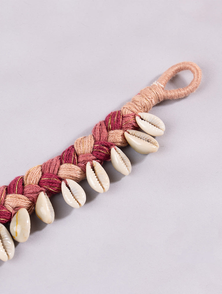 Braided Pich Shell Anklets