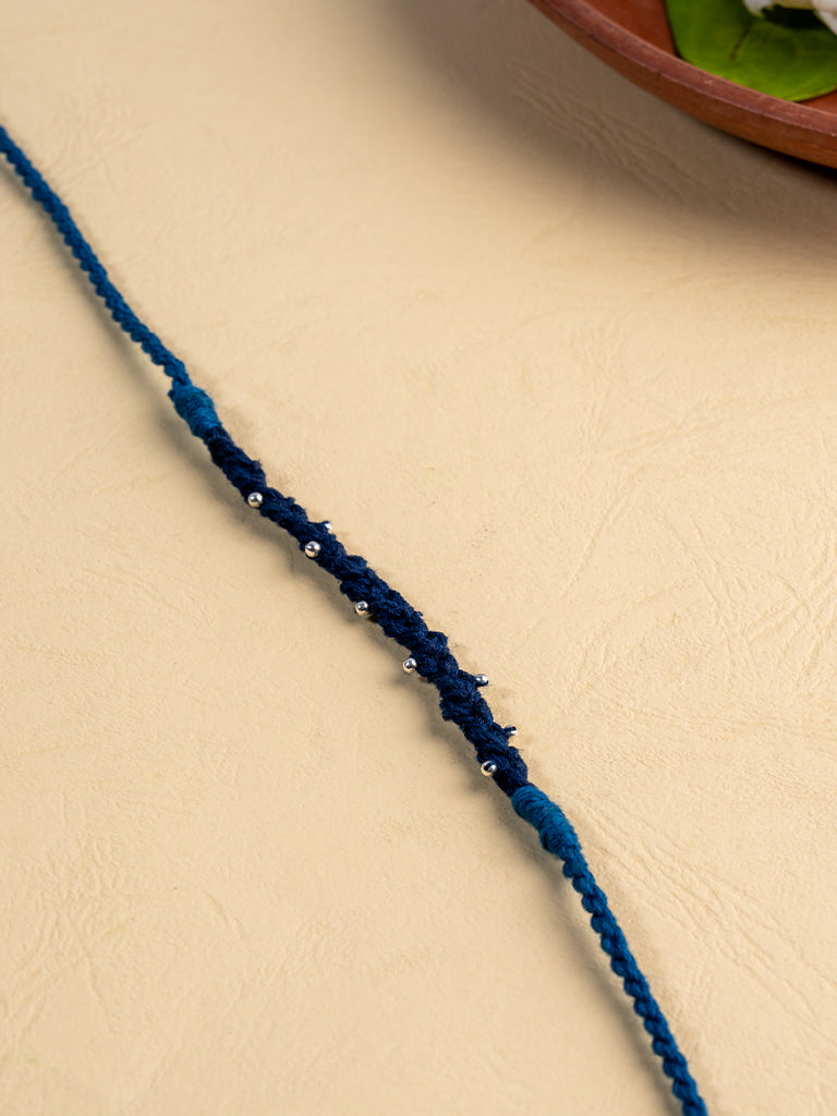 Artisanal Charming Blue Threaded Rakhi