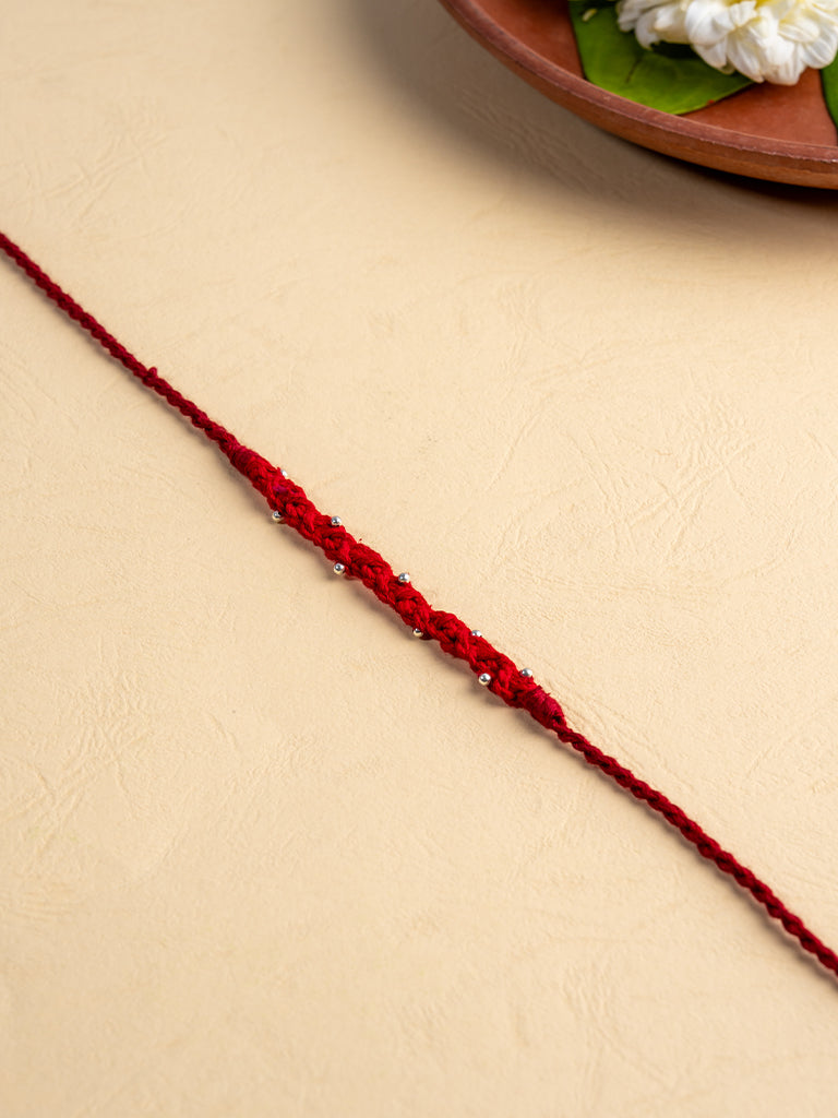 Red Twisted Threads Handmade Rakhi