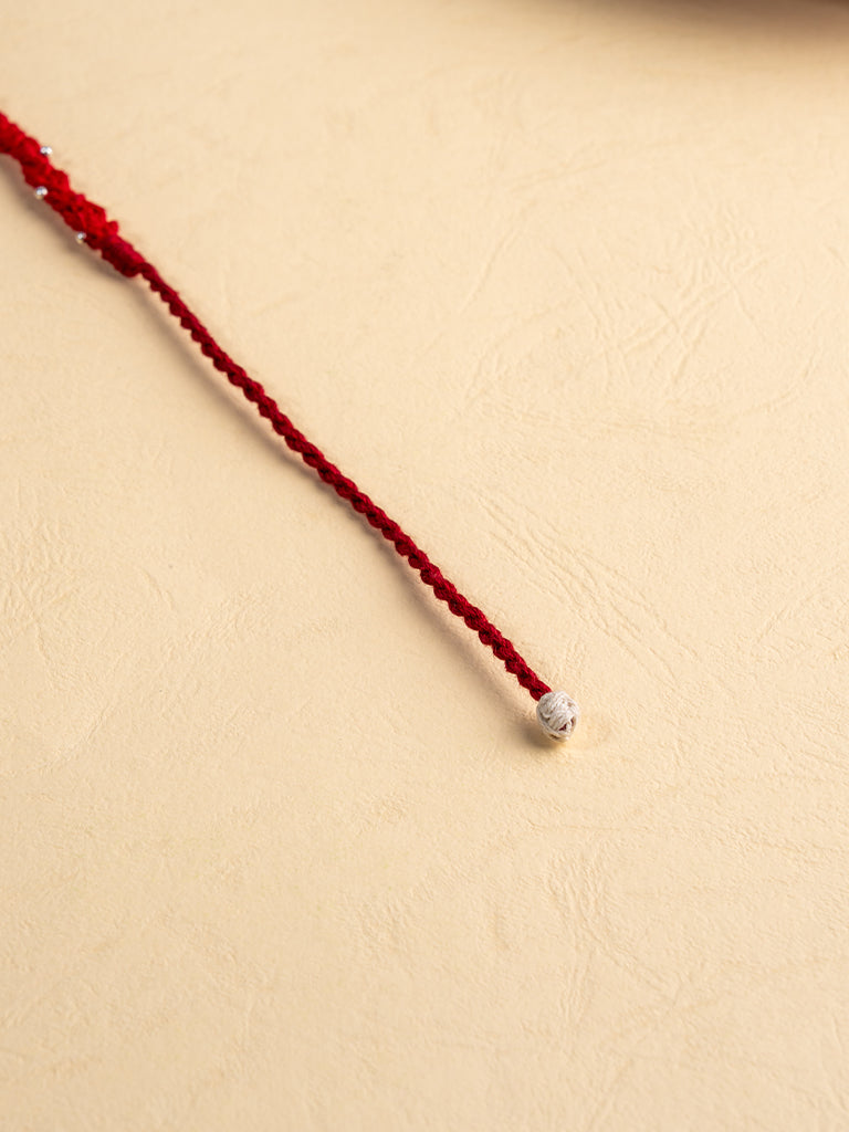Red Twisted Threads Handmade Rakhi