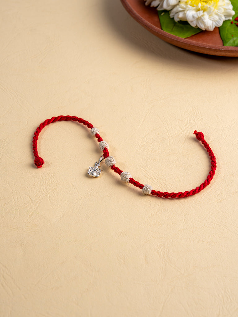 Handmade Threadballs Red Rakhi
