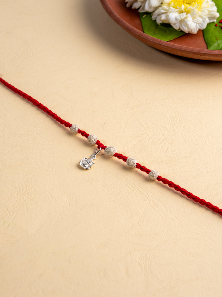 Handmade Threadballs Red Rakhi