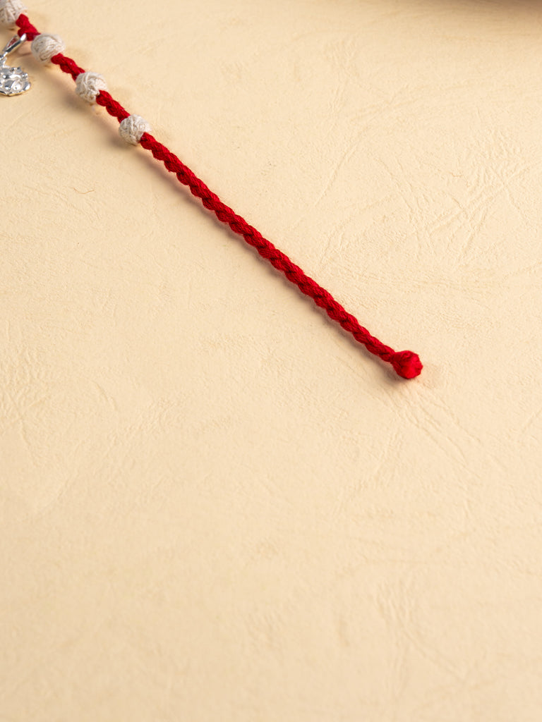 Handmade Threadballs Red Rakhi